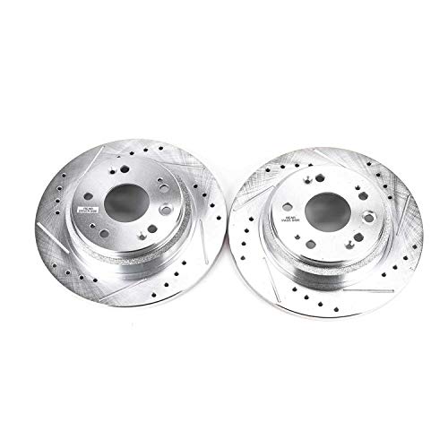 Power Stop Rear JBR1331XPR Evolution Performance Drilled, Slotted & Plated Brake Rotor Pair For Acura RL 2002-2004 [Model Specific]
