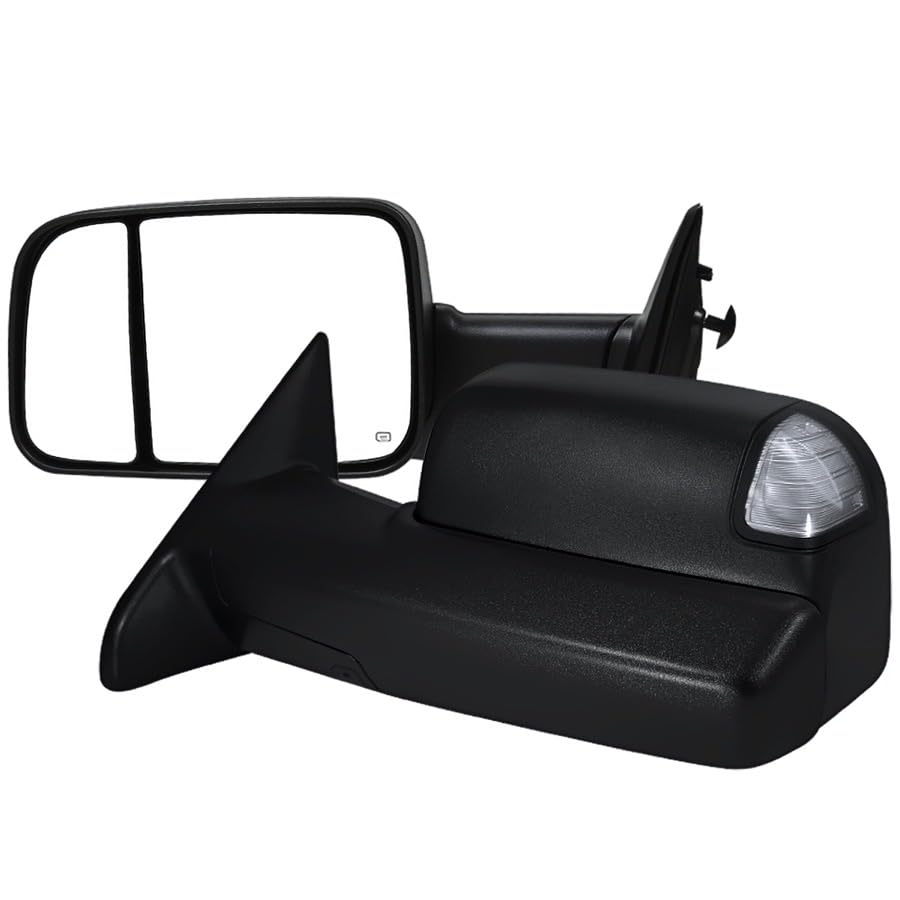 Towing Mirrors- Power Heated- SPEC-D TUNING RMX-RAM09LED15H-P-FS Fits Ram 1500 with Heated Function 09-12 Dodge RAM