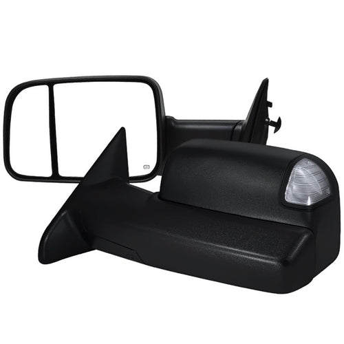 Towing Mirrors- Power Heated- SPEC-D TUNING RMX-RAM09LED15H-P-FS Fits Ram 1500 with Heated Function 09-12 Dodge RAM