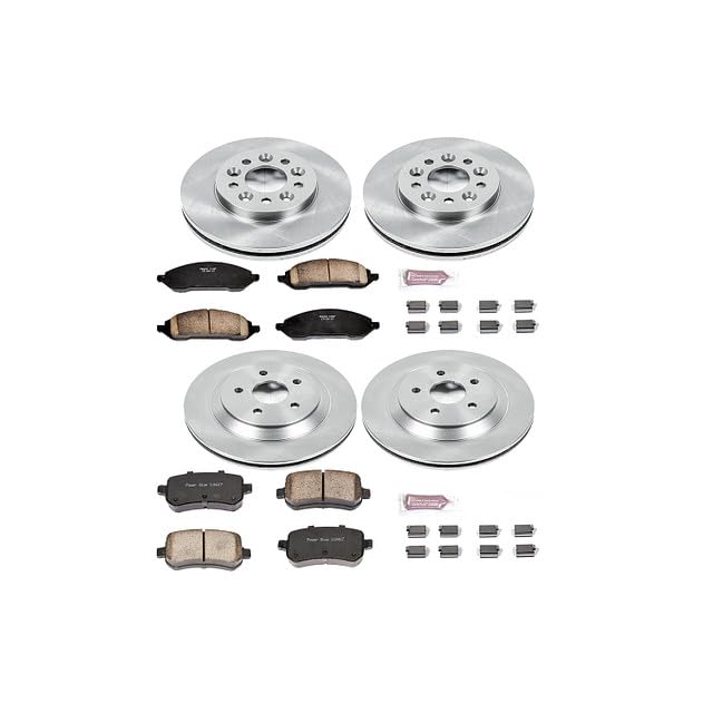 POWERSTOP Autospecialty KOE2828 Front and Rear Replacement Brake Kit-OE Brake Rotors & Ceramic Brake Pads