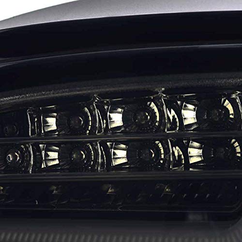 Glossy Black Smoke LED Bar Tail Lights SPEC-D TUNING Compatible with 2008-2010 BMW E60 5-Series 4 Door, Left + Right Pair Assembly