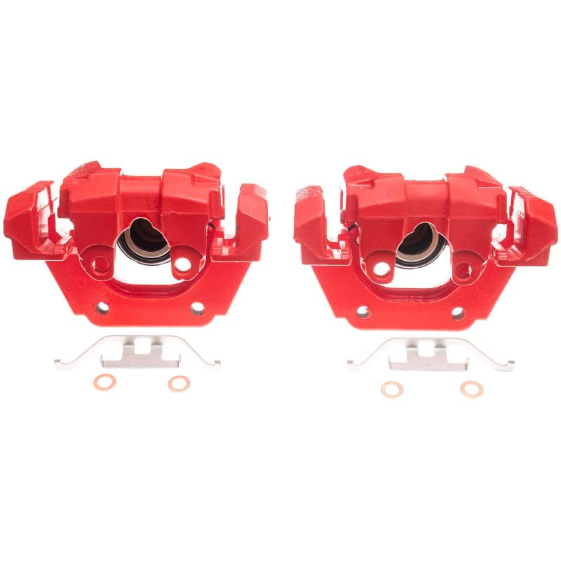 Power Stop S6110 Rear Pair of High-Temp Red Powder Coated Calipers
