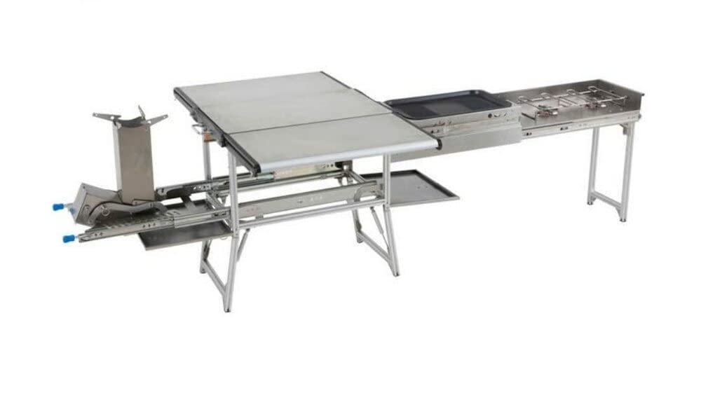 Komodo Camp Kitchen Overland Vehicle Systems - Dual Grill, Skillet, Folding Shelves, and Rocket Tower - Marine Grade Stainless Steel and Aircraft Grade Aluminum Construction