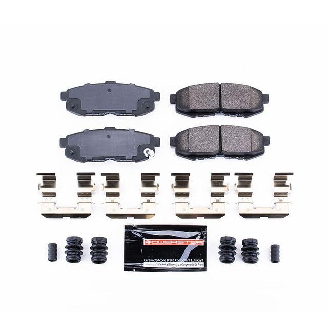Power Stop Z23-1073 Z23 Evolution Sport Rear Carbon Fiber Infused Ceramic Brake Pads with Hardware For Mazda MPV 2004-2006 [Vehicle Specific]