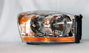 2006 DODGE RAM 1500 2500 3500 AUTOMOTIVE REPLACEMENT HEAD LIGHT w/o BLACK BEZEL RIGHT TYC 20-6747-00