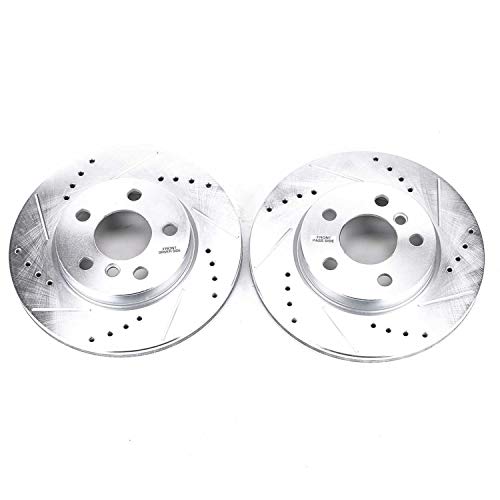 Power Stop EBR1646XPR Front Brake Rotor Pair Drilled and Slotted For Mini Cooper 2014-2024 [Model Specific]