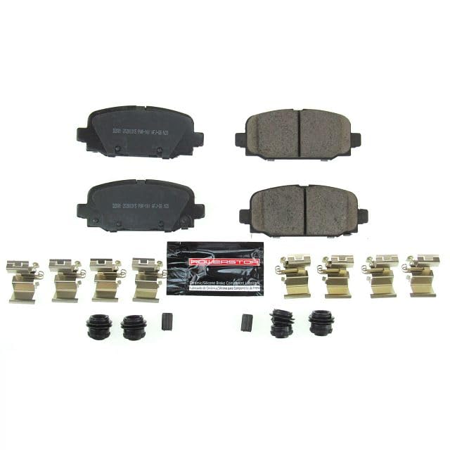 Power Stop Z23-2081 Z23 Evolution Sport Rear Carbon Fiber Infused Ceramic Brake Pads with Hardware For Jeep Compass 2018-2022 [Model Specific]
