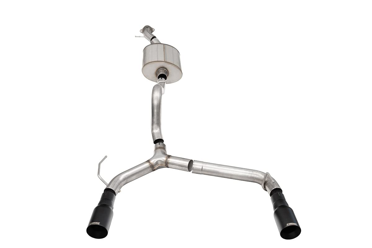 Corsa - 2-Door 21-22 Ford Bronco 2.7L 2.75in Cat-Back Dual Rear Exhaust w/ 4in Straight-Cut Black Tips (21208BPC)