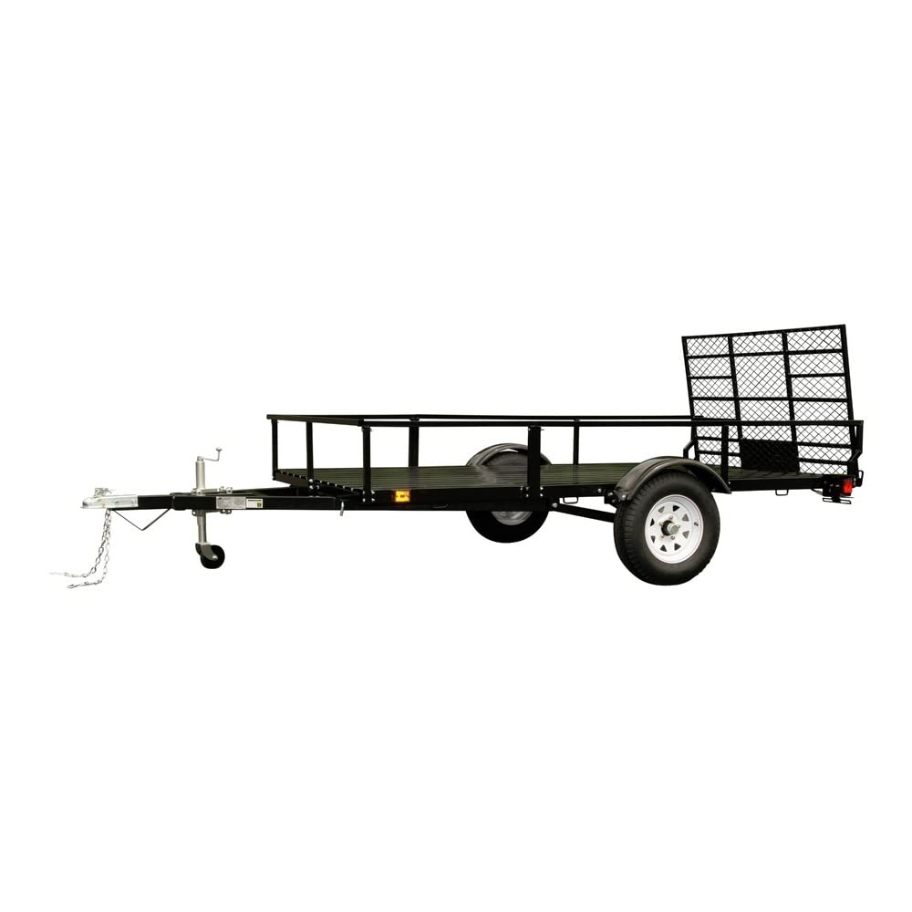 6 ft. DK2 x 10 ft. Single Axle Black UV Powder Coated Open Rail Trailer
