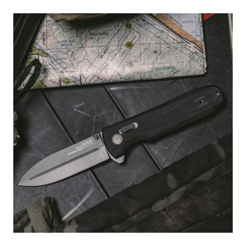 SOG Lightweight Pentagon XR LTE Ambidextrous Folding Knife | 3.66" CTS XHP Steel Blade | XR Locking Mechanism, Black/Graphite