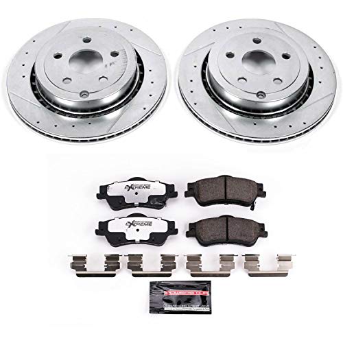 Power Stop K5528-26 Z26 Carbon Fiber Brake Pads Rear with Drilled & Slotted Brake Rotors Kit For Chevrolet Caprice 2011-2017, Chevrolet SS 2014, Pontiac G8 2008-2009 [Model Specific]