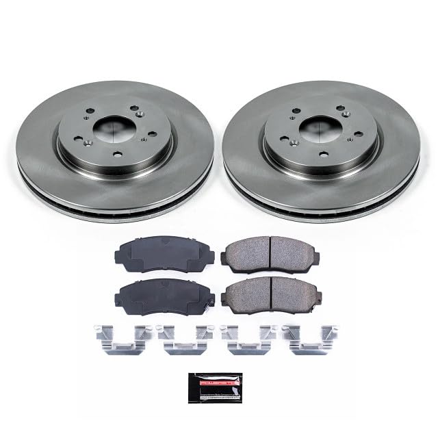 POWERSTOP Front KOE228 Brake Kit Replacement Brake Rotors and Ceramic Brake Pads For 2007-2012 Acura RDX | 2007-2011 Honda CR-V