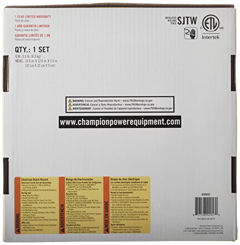 30-Amp Champion Power Equipment 25-Foot 125/250-Volt Duplex-Style Generator Extension Cord with Circuit Breakers (L14-30P to Four 5-20R)
