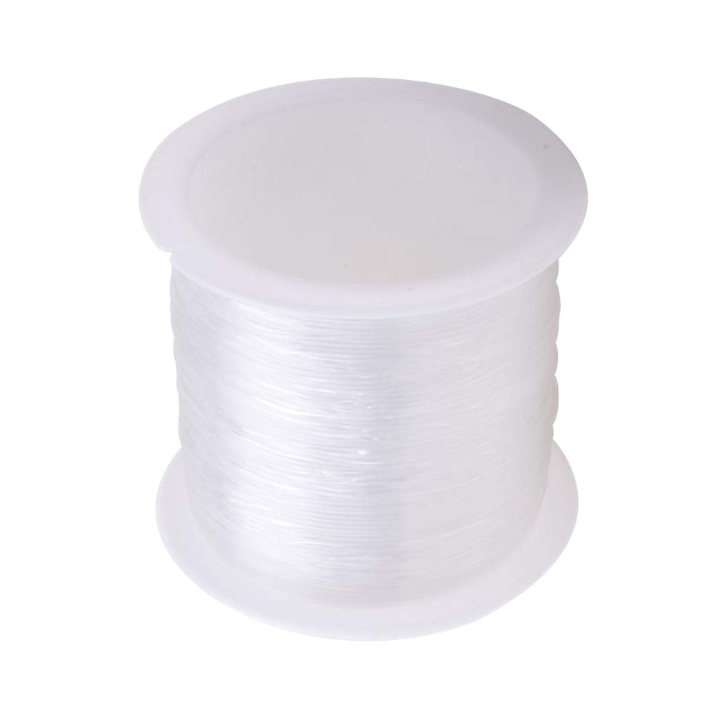 1 Roll JEWELEADER 20 Yards Clear Nylon Thread Fishing Line 0.6mm Invisible String Cord for Beading Gemstone Jewelry Making Craft Bracelet Hanging Decoration Sewing Quilting Hair Weaving