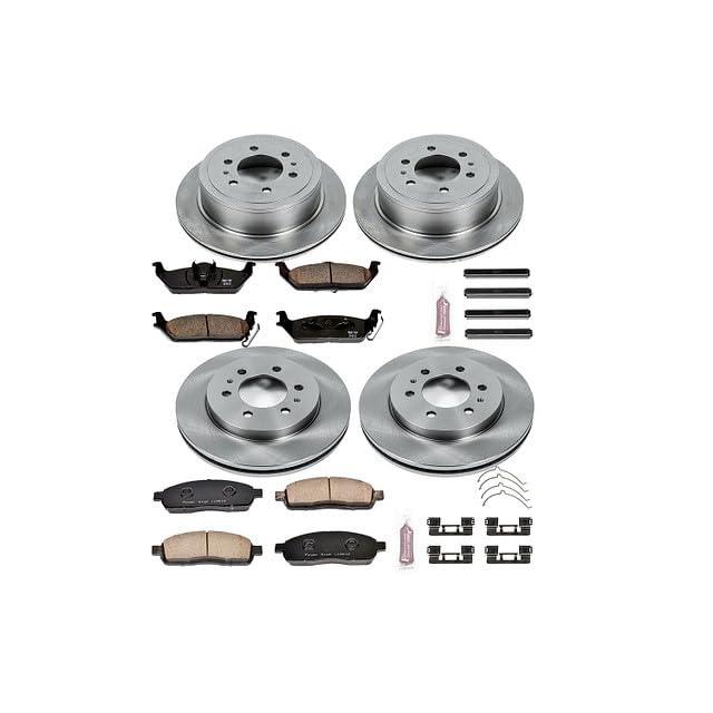 Power Stop Autospecialty KOE5335 Front and Rear Replacement Brake Kit-OE Brake Rotors & Ceramic Brake Pads For Ford F-150 2009 [Model Specific]