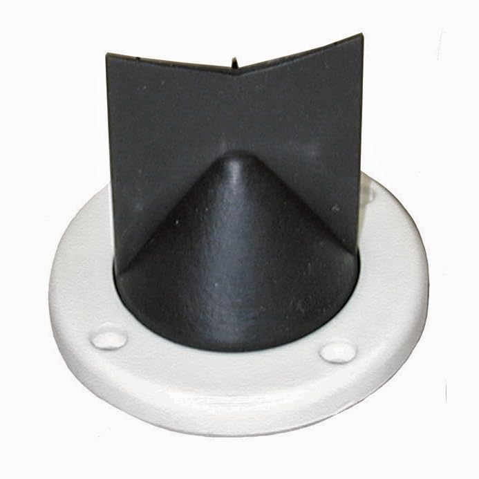 Duck Bill T-H Marine Scupper - White and Black - Universal Replacement for Flapper Scuppers - Seals Underwater Pressure - Fits Standard Drain Tubes - 2-3/4 in Outer Ring Diameter