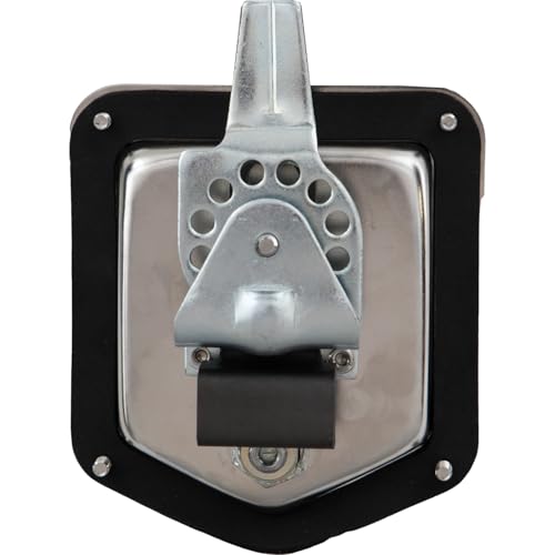 Folding T-Handle Latch Buyers Products L8816 – Stainless Steel Lock for Truck Tool Box, Trailer Tool Box, Cabinets, Storage Chests – Adjustable Cam, Water-Tight, Heavy-Duty Door Lock, Includes Key Set