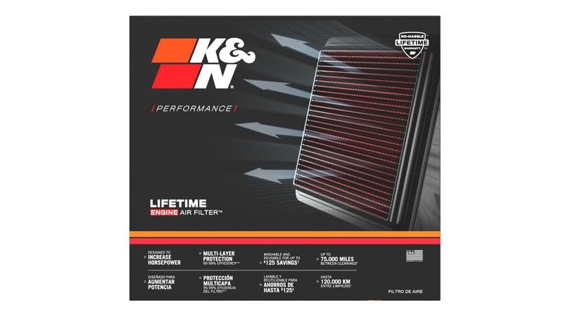 K&N Air Filter Engine: Increase Power & Acceleration, Washable, Premium, Replacement Car Filter: Compatible with 1996-2004 BMW (M5, 535i, 540i, 740i, 740iL), 33-2142