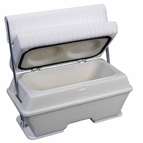 Moeller Swing Back Deluxe Permanent Mount Cooler or Livewell Boat Seat (72-Quart, 37" x 18.5" x 34.5") Capacity, White