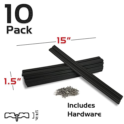 Marine Caliber Trailer Bunk Slides 23030, 1.5 x 15 inch, 10-Pack Black