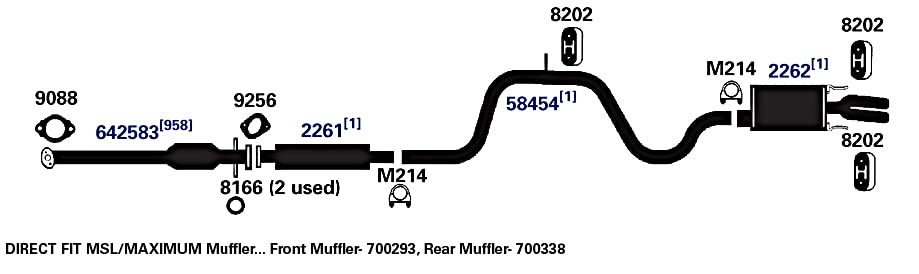 Exhaust Muffler AP Exhaust Products 2261
