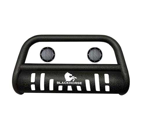 Bull Bar-T Kit Black Horse Textured Black Compatible with 2022-2025 Nissan Pathfinder|2022-2024 Infiniti QX60, Comes with a Set of 5.3" Black Round Flood LED Lights