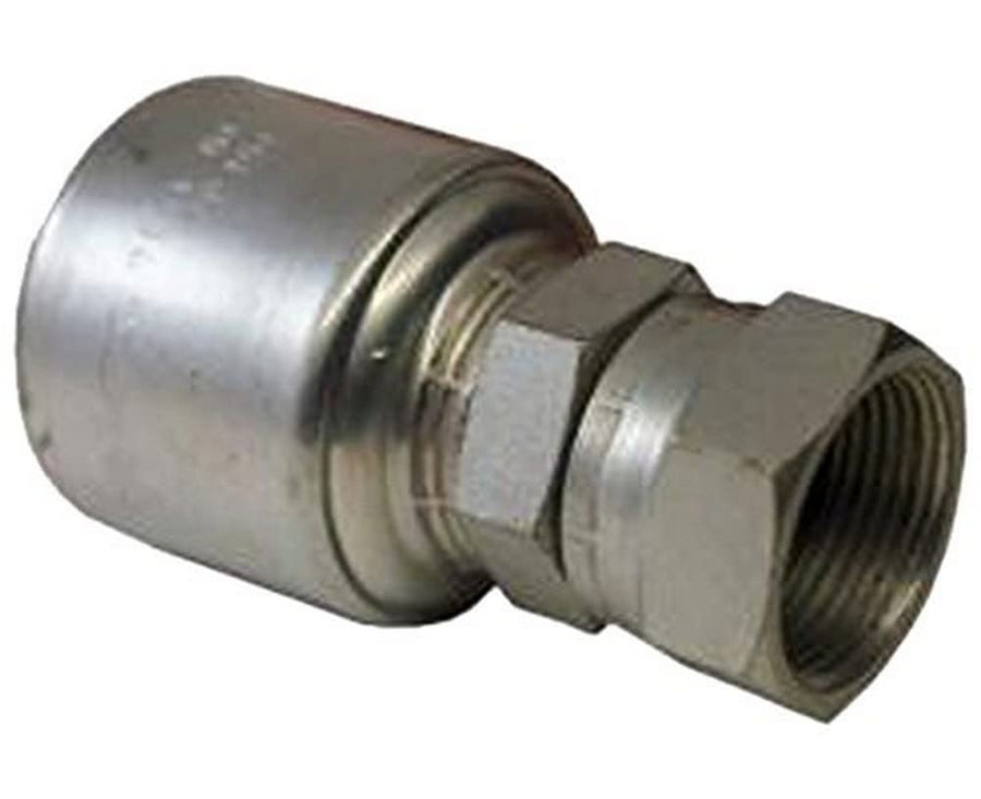 MegaCrimp Gates 6G-8FSX Couplings, Female SAE 45 Flare Swivel, Zinc Plated Carbon Steel, 2.48", 3/8" ID