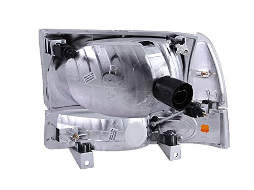Crystal Headlight Set ANZO USA w/Corners-Chrome 111081