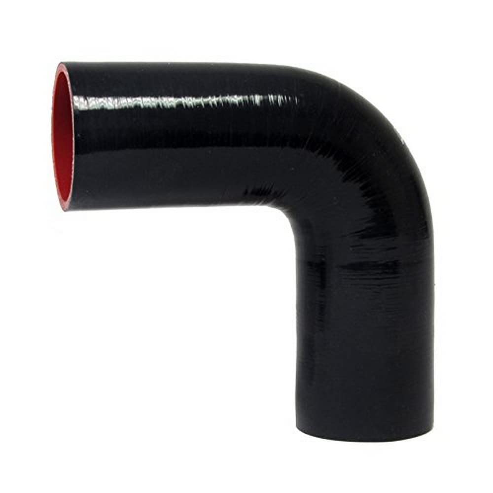 High Temperature HPS HTSEC90-550-L187-BLK 4-Ply Reinforced Silicone 90 Degree Elbow Coupler Hose, 20 psi Maximum Pressure, 1-7/8" Length, 5-1/2" ID, Black