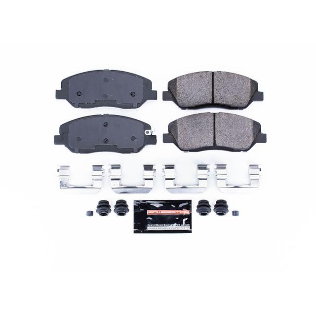 Power Stop Z23-1202 Z23 Evolution Sport Carbon Fiber Infused Ceramic Brake Pads with Hardware For Hyundai Entourage, Hyundai Santa Fe, Hyundai Santa Fe, Kia Sedona, Kia Se [Model Specific]