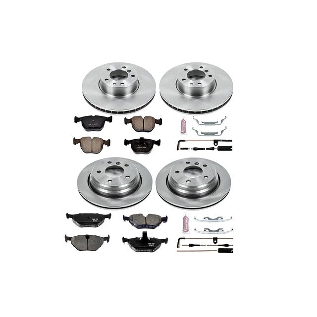 POWERSTOP Autospecialty KOE509 Front and Rear Replacement Brake Kit-OE Brake Rotors & Ceramic Brake Pads For BMW 540i 1999-2000 [Model Specific]