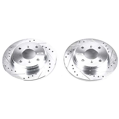 Power Stop JBR307XPR Evolution Rear Drilled & Slotted Rotor Pair For Acura Legend 1986-1988, Honda Prelude 1992-1996 [Model Specific]