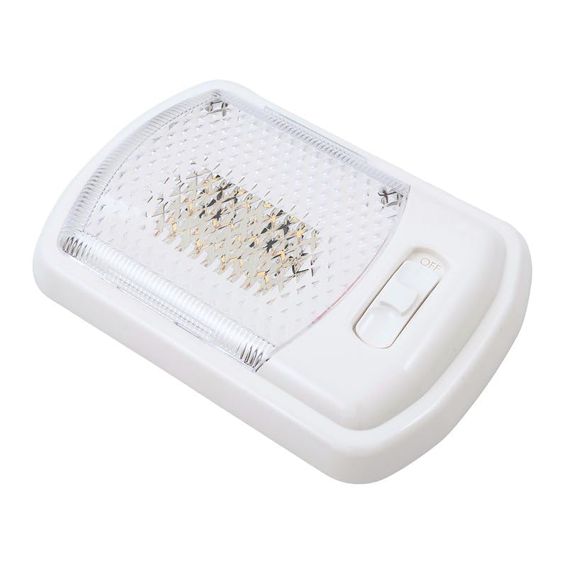 LED Ceiling Single Light Arcon 20669N – Euro-Style 12V Bright White SMD, Clear Lens, Easy On/Off Switch, Compact Interior Dome Fixture for RVs, Trailers, or Campers