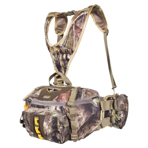 Flex Lumbar Pack TENZING, Mossy Oak Break-Up Country Durable Adjustable Lightweight Compact 650-cubic-inch Hunting Pack with 5 Compartments & 2 Organizational Pockets