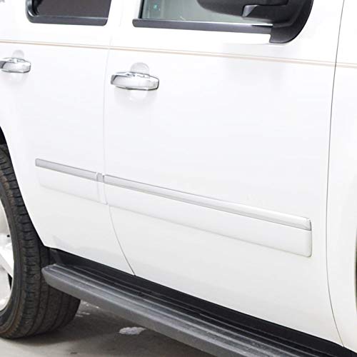 4Pc Spec-D Tuning Stainless Steel Body Side Molding Trim Overlay Compatible with Chevy Tahoe 2007-2009