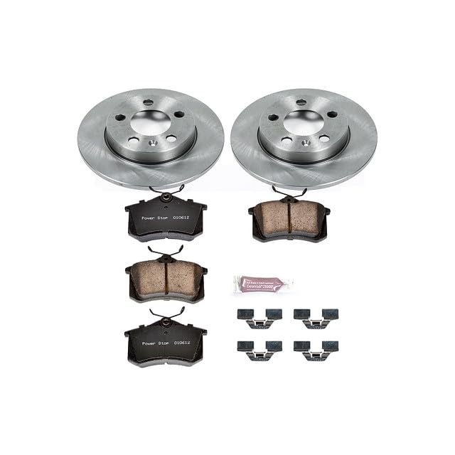 POWERSTOP Autospecialty KOE3093 Rear Replacement Brake Kit-OE Brake Rotors & Ceramic Brake Pads For Audi TT Quattro 2000-2006 [Model Specific]