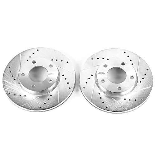 Power Stop Front JBR1113XPR Drilled & Slotted Rotor Pair For Mazda 3 2004-2013 [Model Specific] Evolution