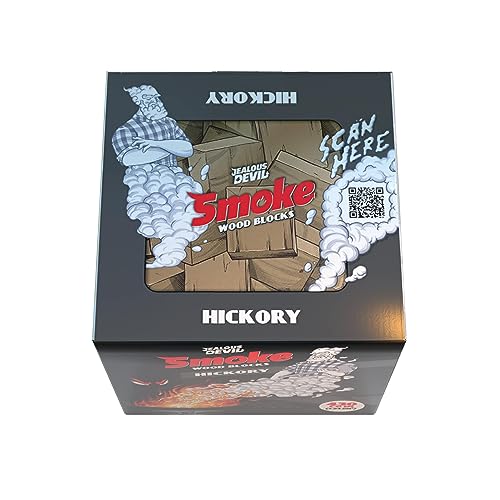 Premium Smoke Hickory Wood Blocks, 430 cu. in. - 100% Natural Wood Chunks Ideal for Smokers, BBQ, and Grilling