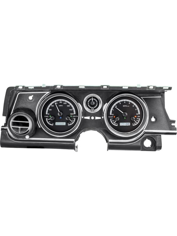 VHX-63B-RIV-K-W Dakota Digital VHX Analog Gauge System Compatible with Buick Riviera 1963-65, Black Alloy Style, White Backlighting