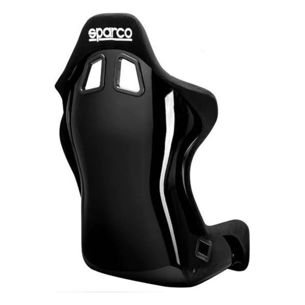 Sparco Ultralight Grid Q Sky Fibreglass Seat with Vinyl Cover, Black