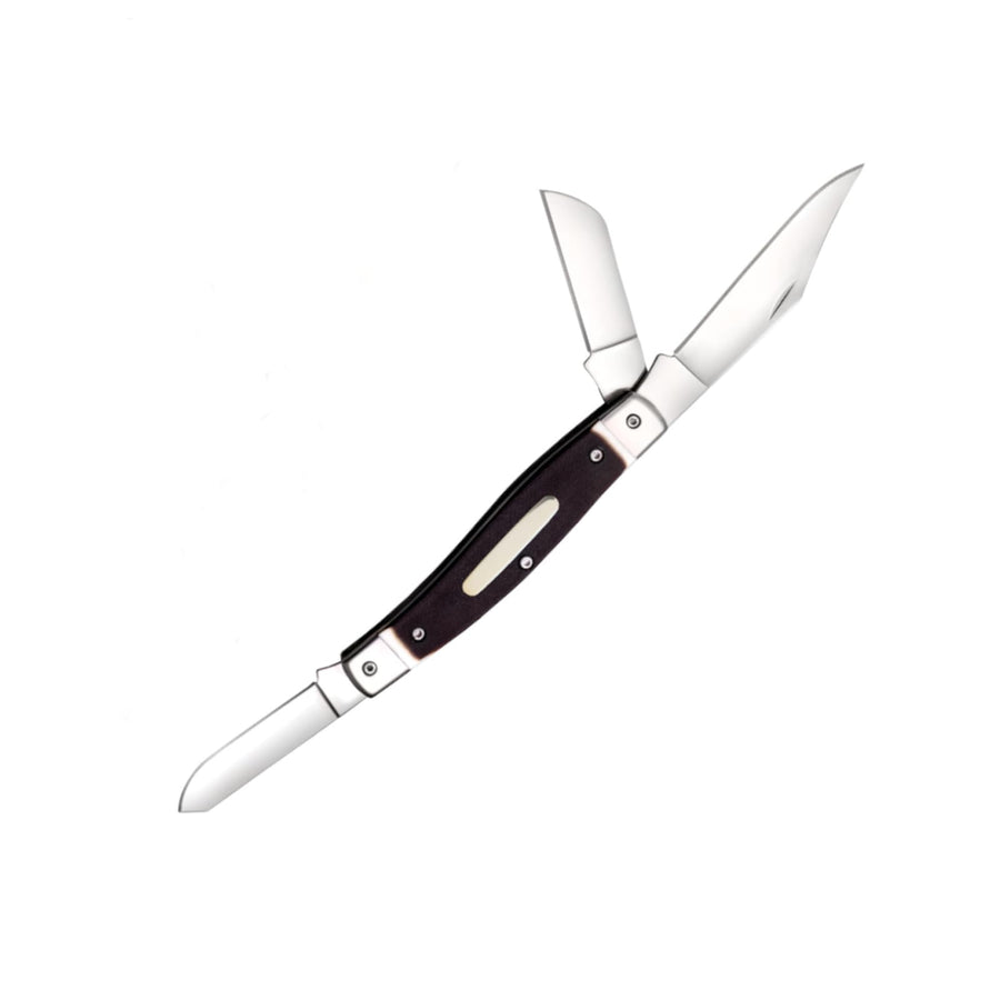 COLD STEEL Folding Knife Stockman Practical Versatile Durable Reliable Compact Pocket - 3 Blades; Bone Handle; Slip Joint Lock