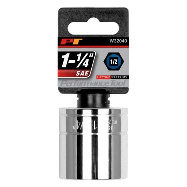W32040 Performance Tool 1/2-Inch Drive 6-Point Socket Set with Recessed Edges and Chrome Vanadium Steel Construction