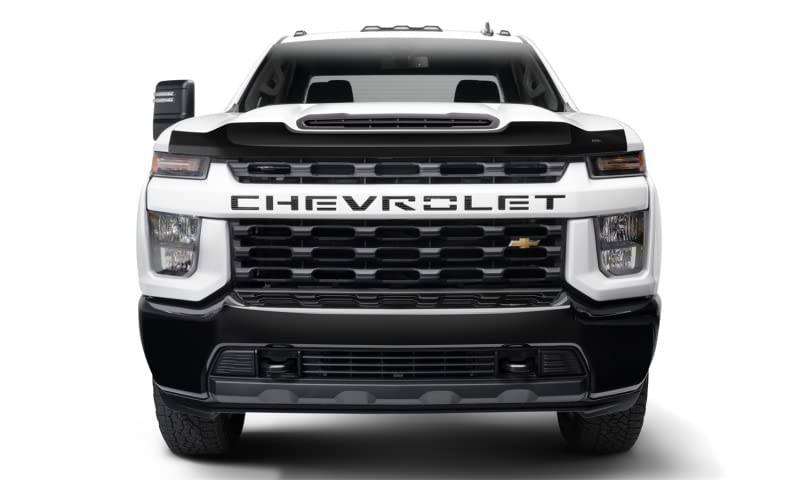 Aeroskin Hood Protector Auto Ventshade [AVS] | Fits 2020 - 2025 Chevrolet Silverado 2500 HD/3500 HD | Low Profile Deflector / Bug Shield - 1 pc., Smoke | 322187