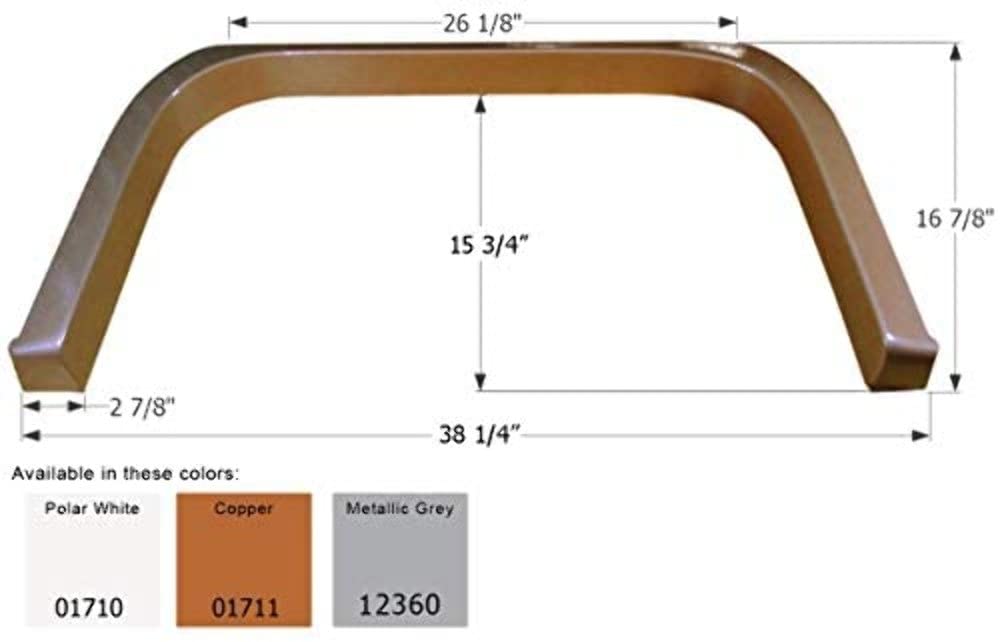 Single Axle ICON 01711 Fender Skirt FS1710 for Coachmen - Copper