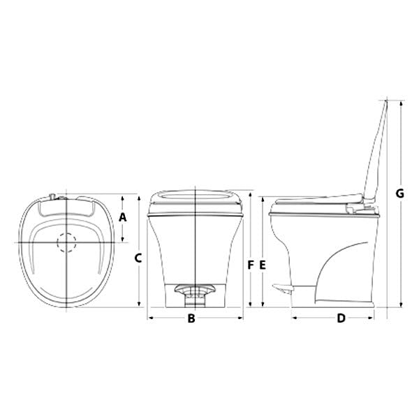 AQUA MAGIC TOILET STYLE PLUS LO WHITE CHINA BOWL