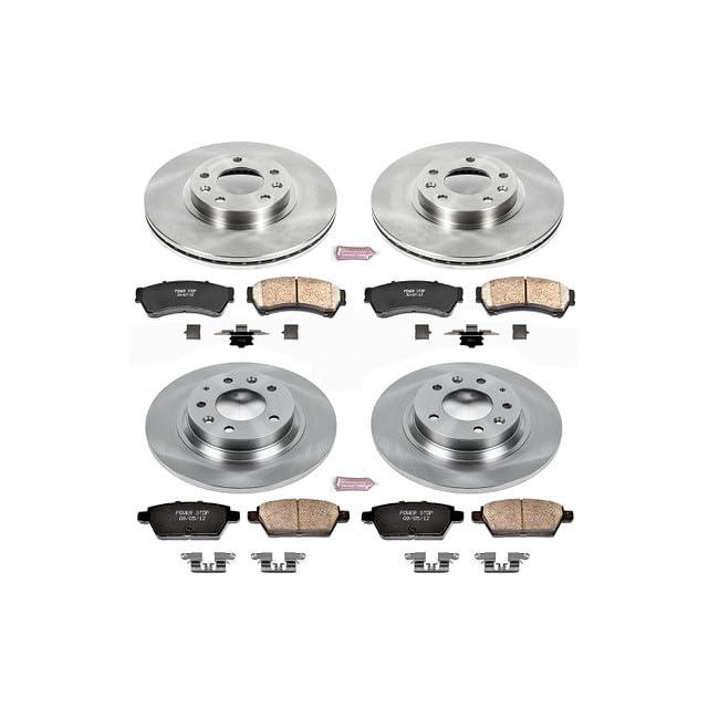 POWERSTOP Autospecialty KOE200 Front and Rear Replacement Brake Kit-OE Brake Rotors & Ceramic Brake Pads For 2006-2012 Ford Fusion | 2007-2012 Lincoln MKZ | 2008-2013 Mazda 6 | 2006-2011 Milan