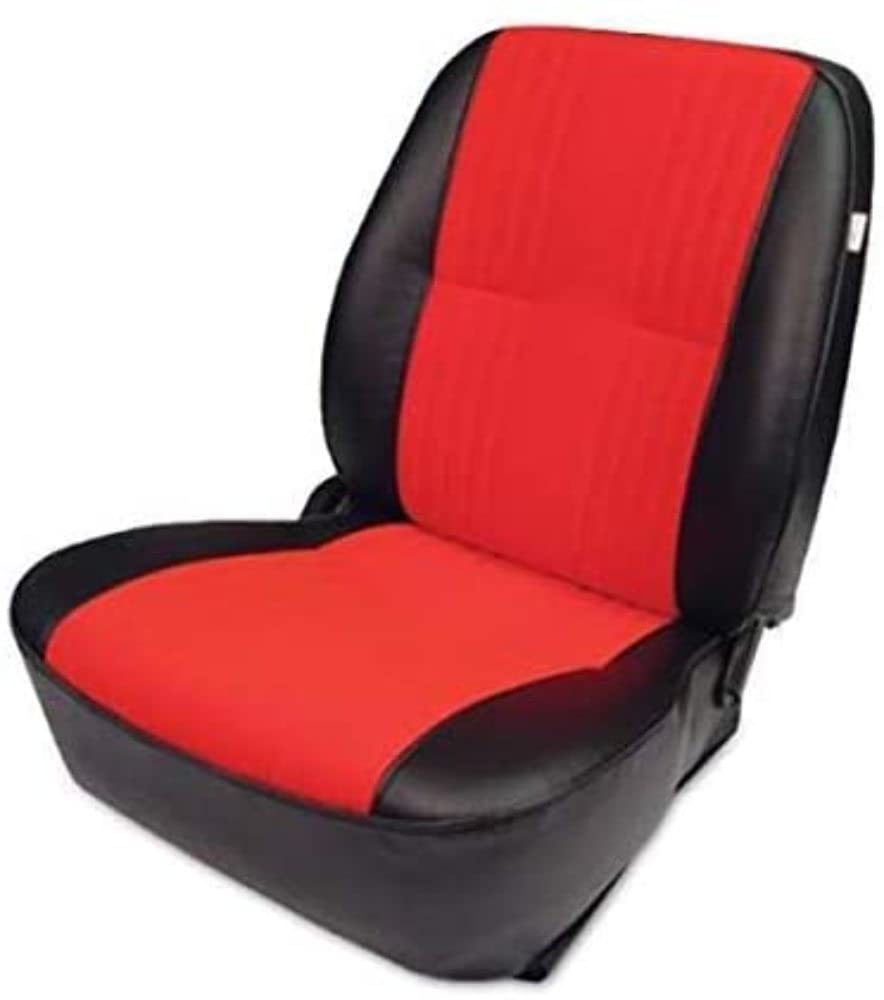ProCar Pro90 Low Back Recliner Left Black Vinyl Trim, Red Velour Insert