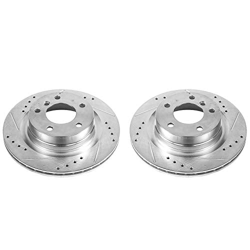 Power Stop Rear EBR1403XPR Drilled & Slotted Evolution Rotor Pair For BMW 228i, BMW 228i xDrive, BMW 230i, BMW 230i xDrive, BMW 320i, BMW 328d, BMW 328i, BMW 428i [Model Specific]