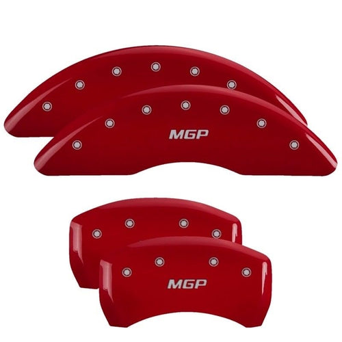 MGP 25146SMGPRD Caliper Covers Red Powder Coat Finish, Silver Characters, Set of 4