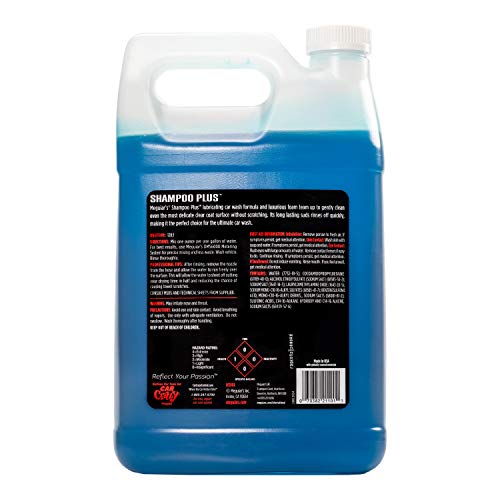 Car Wash Soap Meguiar's D1111 Shampoo Plus – Gently Cleans Without Swirling or Scratching, Effectively Lifts Dirt and Grime Leaving Car Slick To The Touch – 1 Gallon